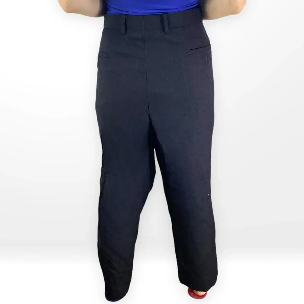 00s PRONTO UOMO Vintage Black Straight Leg Flat Front Dress Pants